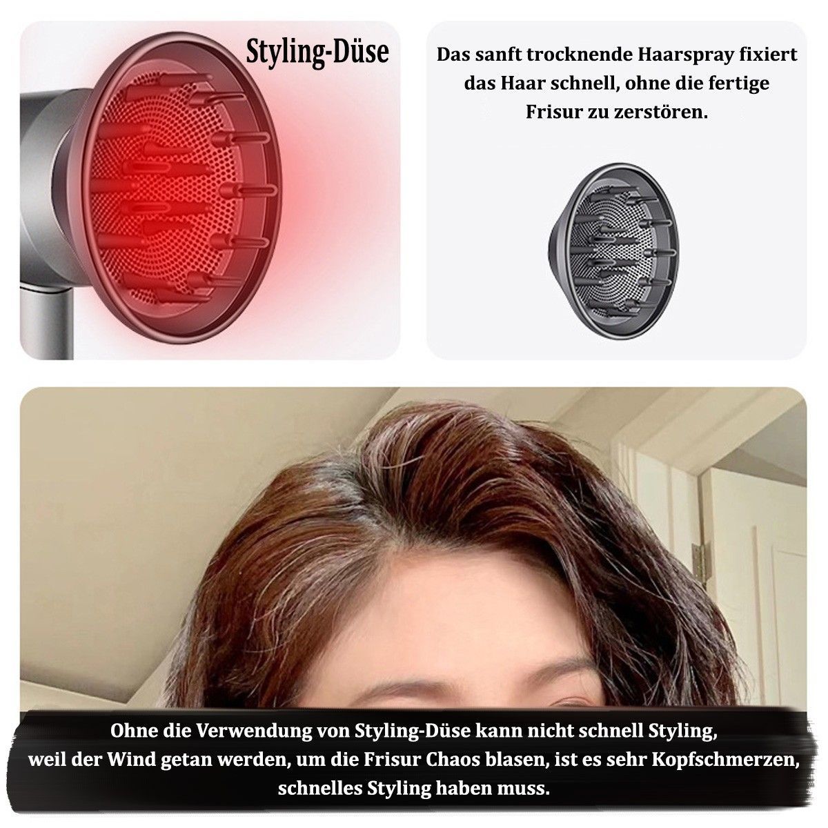 TEKOO Haartrockner, Ionen Haartrockner, Bürstenloser Haartrockner, Temperaturregelung || TEKOO Hair Dryer, Ion Hair Dryer, Brushless Hair Dryer, Temperature Control