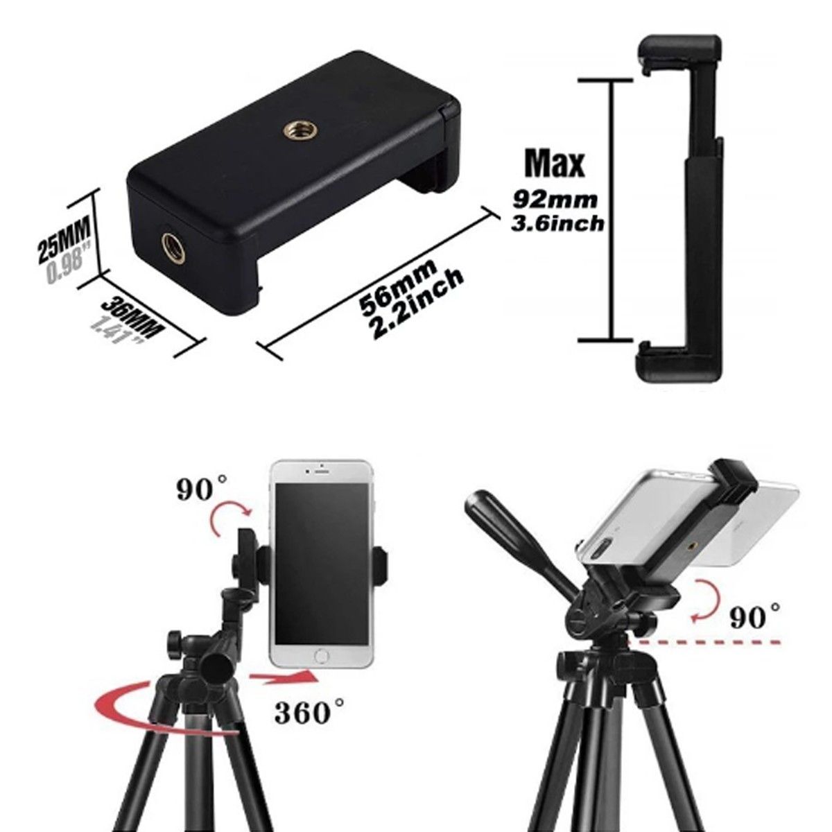 TEKOO Stativkö, Telefonstativ, mit Bluetooth-Fernbedienung, tragbares, vielseitig || TEKOO tripod head, telephone tripod, with Bluetooth remote control, portable, versatile