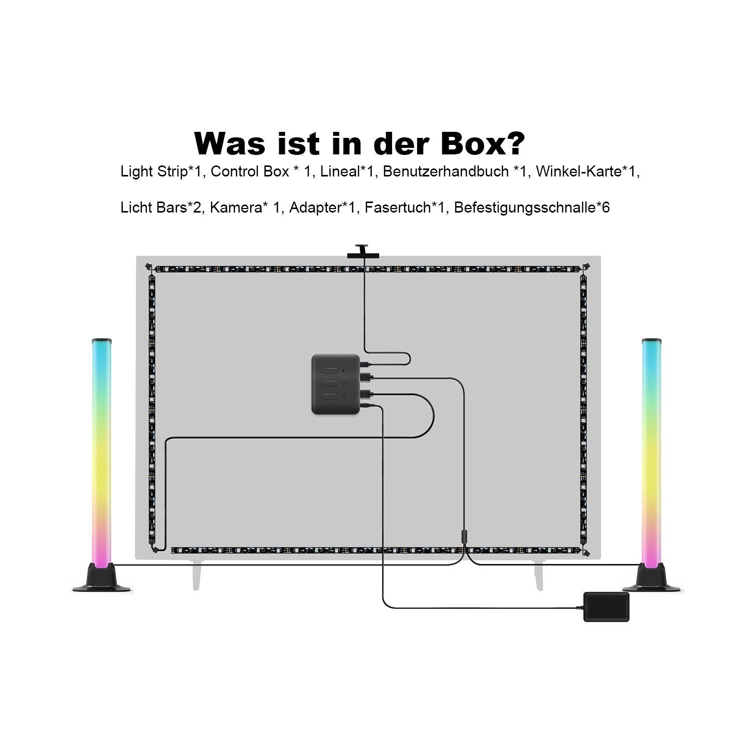 TEKOO LED Lightbar, TV Hintergrundbeleuchtung, RGBIC Effekte, Sprachsteuerung