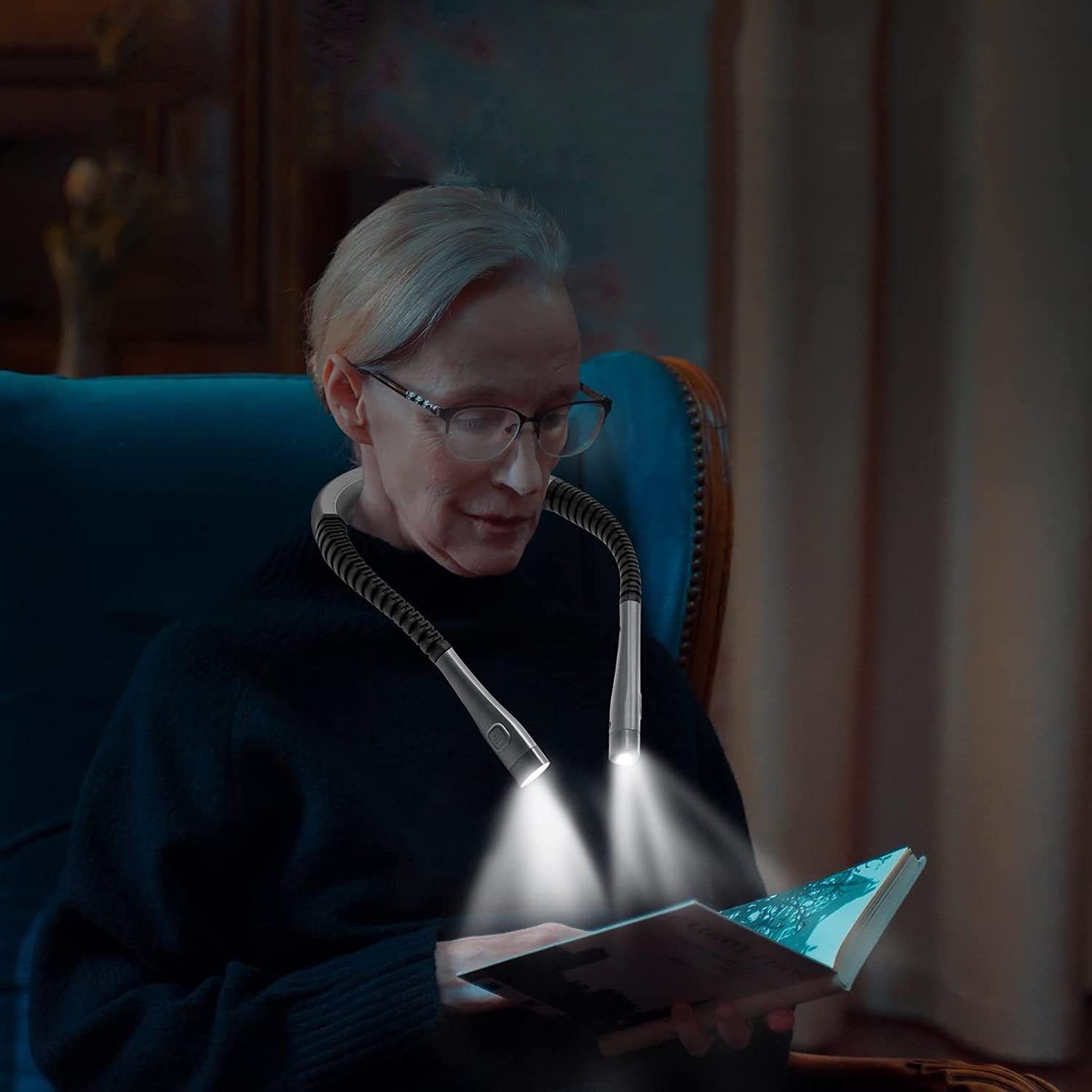 TEKOO Leselampe, Klemmleuchten Hals, 3 Farben und 3 Helligkeitsstufen, chwarz || TEKOO Reading Lamp, Clamp Lamps Neck, 3 Colours and 3 Brightness Levels, Black