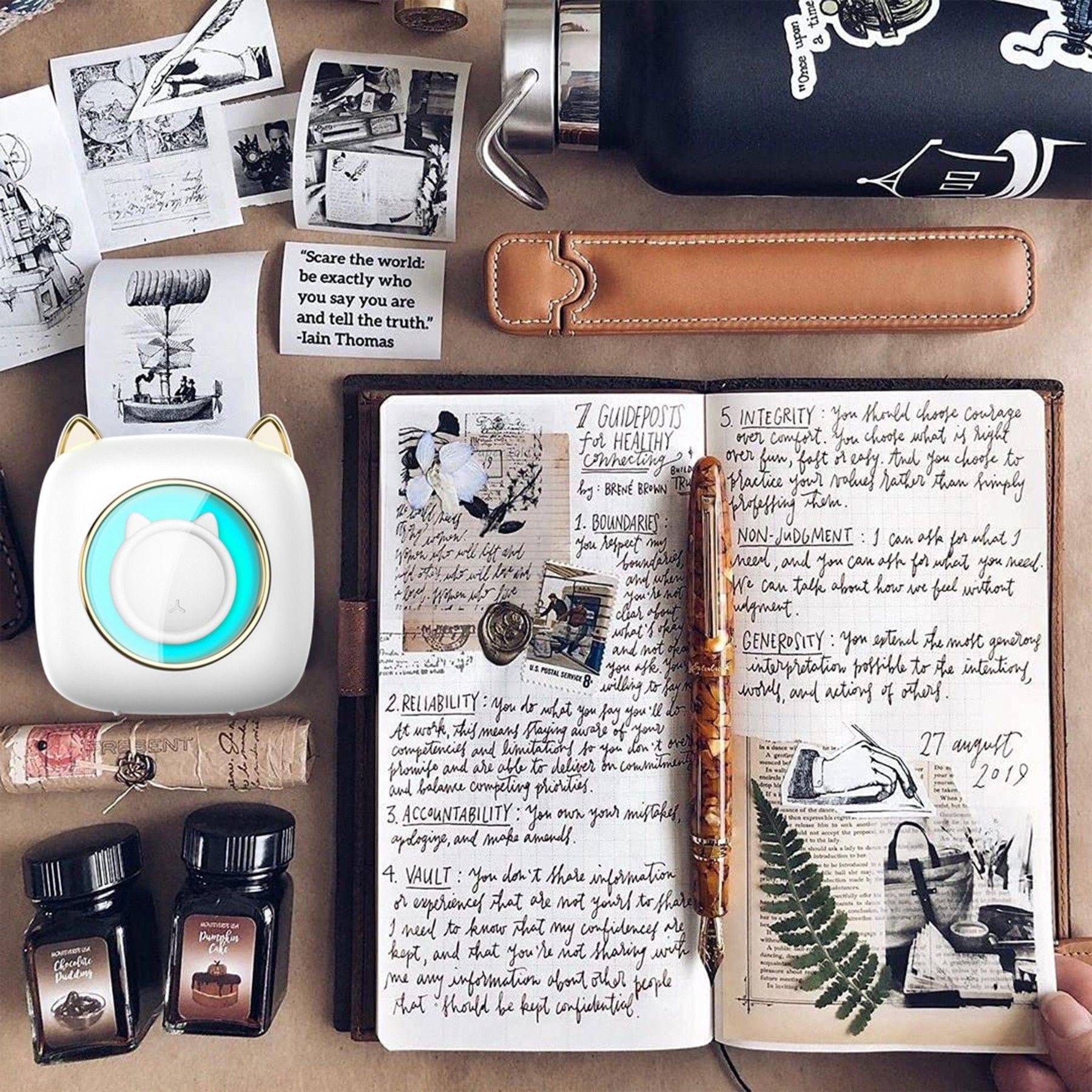 TEKOO Mini-Drucker: Thermodruck, Bluetooth-Verbindung, Tragbar, Für Unterwegs/Büro || TEKOO Mini Printer: Thermal Printing, Bluetooth Connection, Portable, Travel/Office