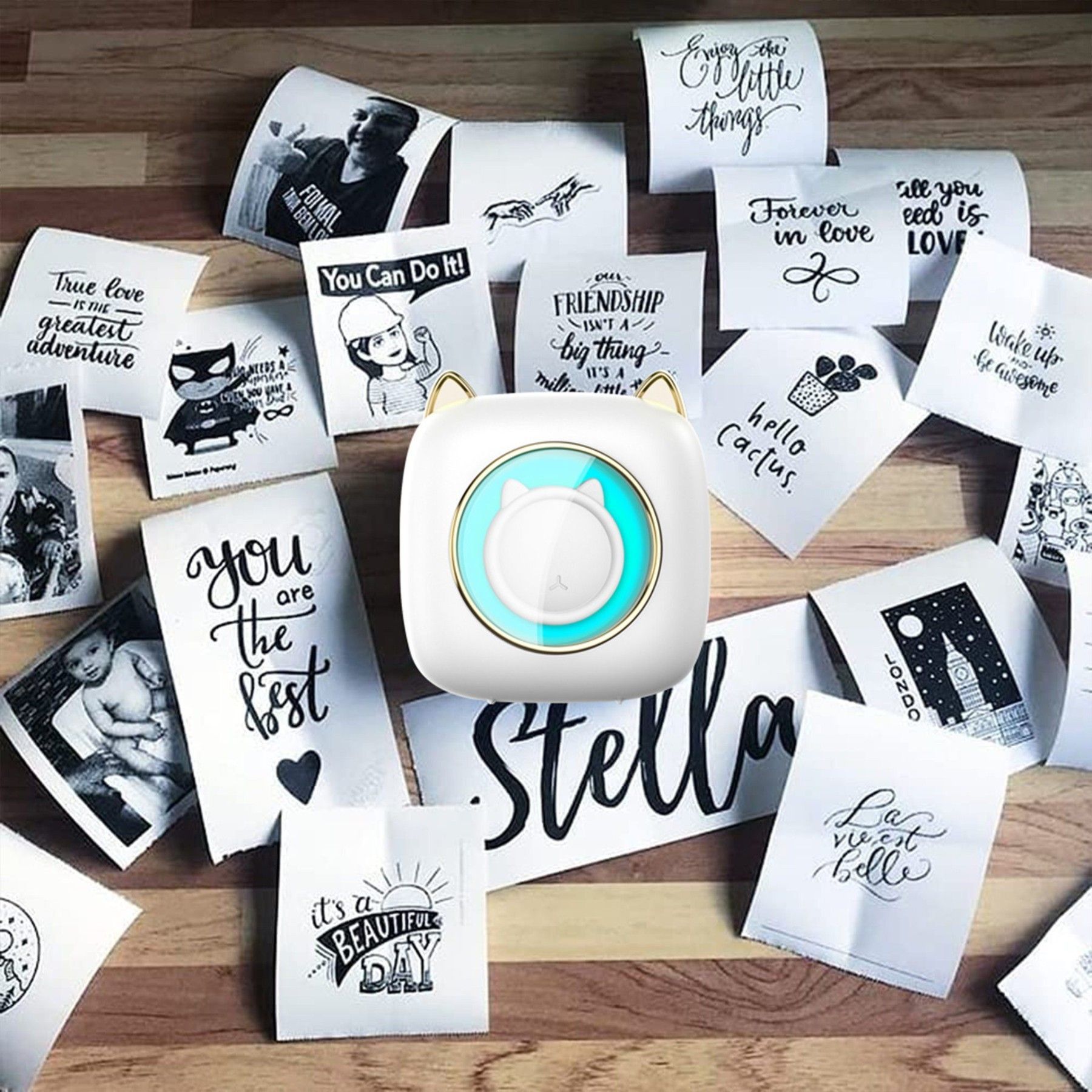 TEKOO Mini-Drucker: Thermodruck, Bluetooth-Verbindung, Tragbar, Für Unterwegs/Büro || TEKOO Mini Printer: Thermal Printing, Bluetooth Connection, Portable, Travel/Office