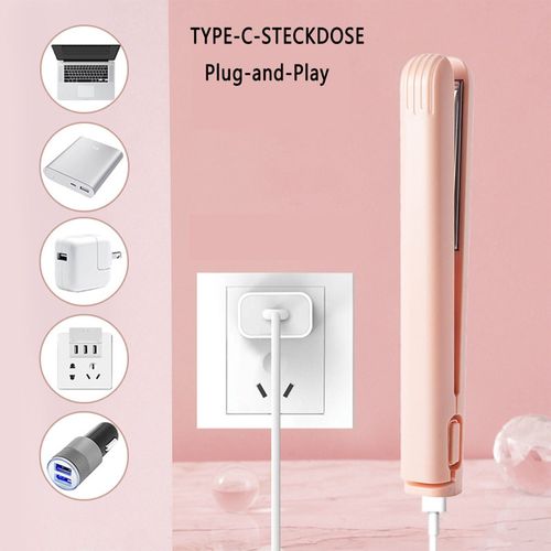 TEKOO Mini-Lockenstab: 2-in-1, USB-Lockenwickler, Haarglätter, Tragbar || TEKOO Mini Curling Iron: 2-in-1, USB Hair Curler, Hair Straightener, Portable