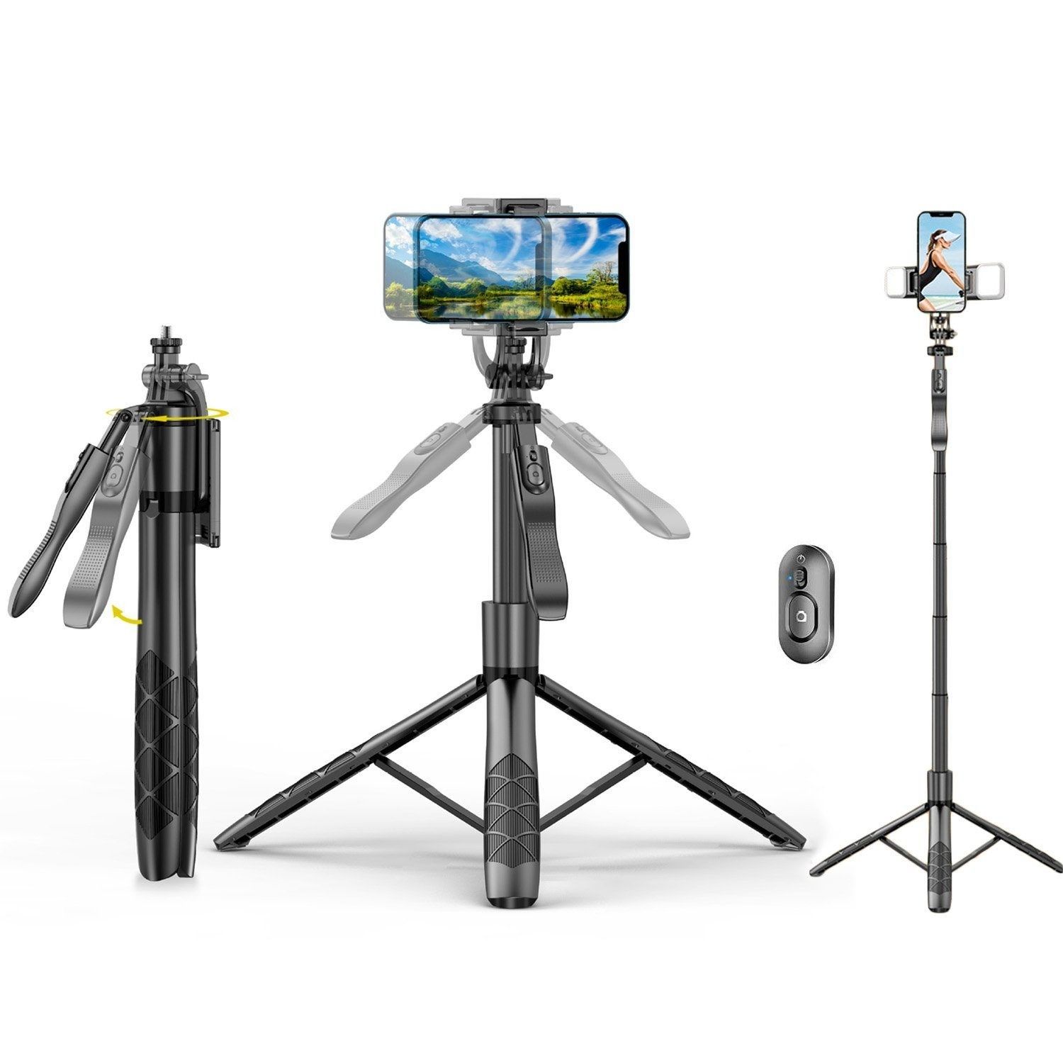 TEKOO Gimbal Smartphone, Bluetooth-Fernbedienung, Teleskop-Selfie-Stick, Stand-Stativ || TEKOO Gimbal Smartphone, Bluetooth Remote Control, Telescopic Selfie Stick, Stand Tripod