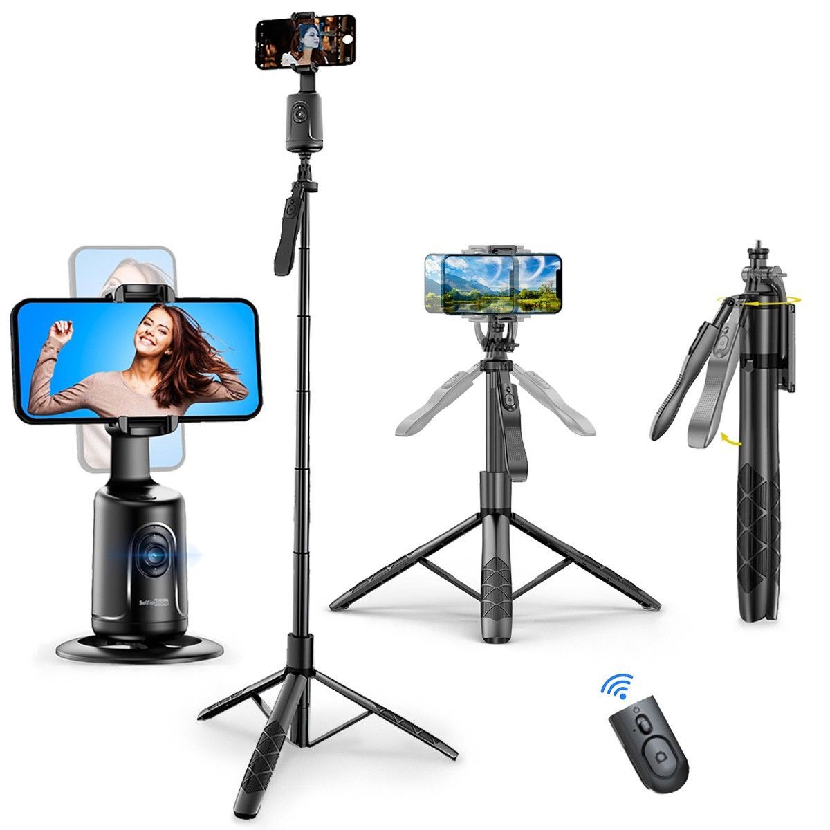 TEKOO Gimbal Smartphone, Bluetooth-Fernbedienung, Teleskop-Selfie-Stick, Stand-Stativ || TEKOO Gimbal Smartphone, Bluetooth Remote Control, Telescopic Selfie Stick, Stand Tripod