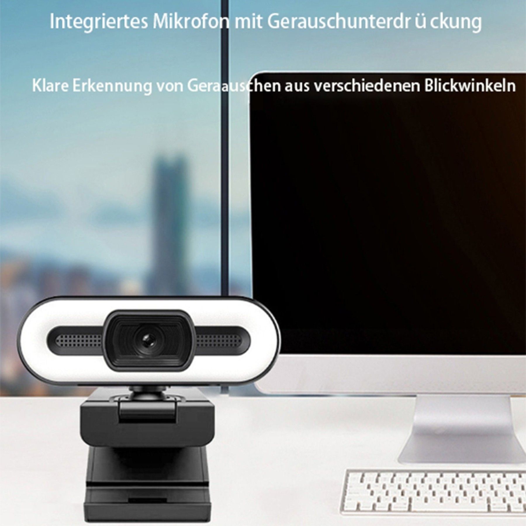 TEKOO Webcam, HD PC-Kamera, Fülllicht, Blaulichtschutz (Webcam, PC-Kamera) || TEKOO Webcam, HD PC Camera, Fill Light, Blue Light Protection (Webcam, PC Camera)