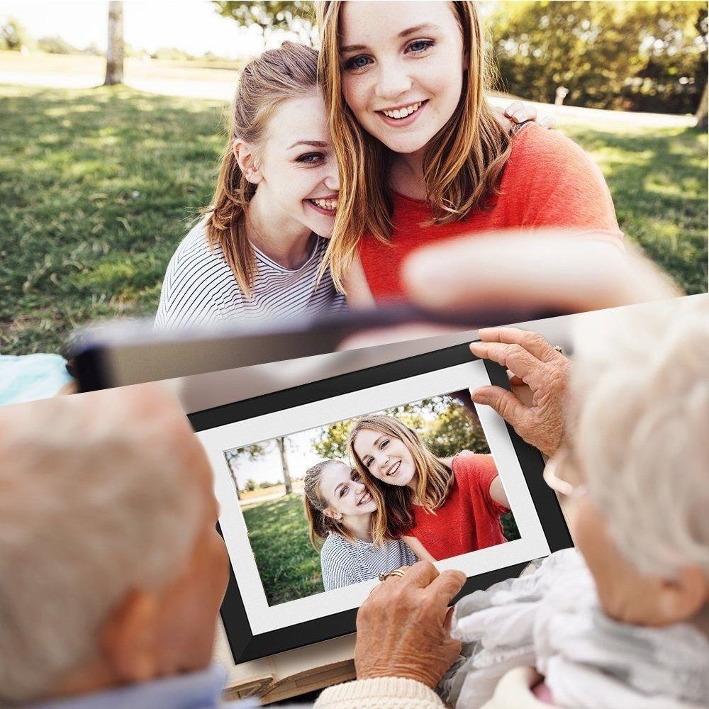 TEKOO Digitaler Bilderrahmen: 10.1 Zoll, Fernsteuerung, 1024 * 600 Pixel, schwarz || TEKOO Digital Picture Frame: 10.1 inch, remote control, 1024*600 pixels, black