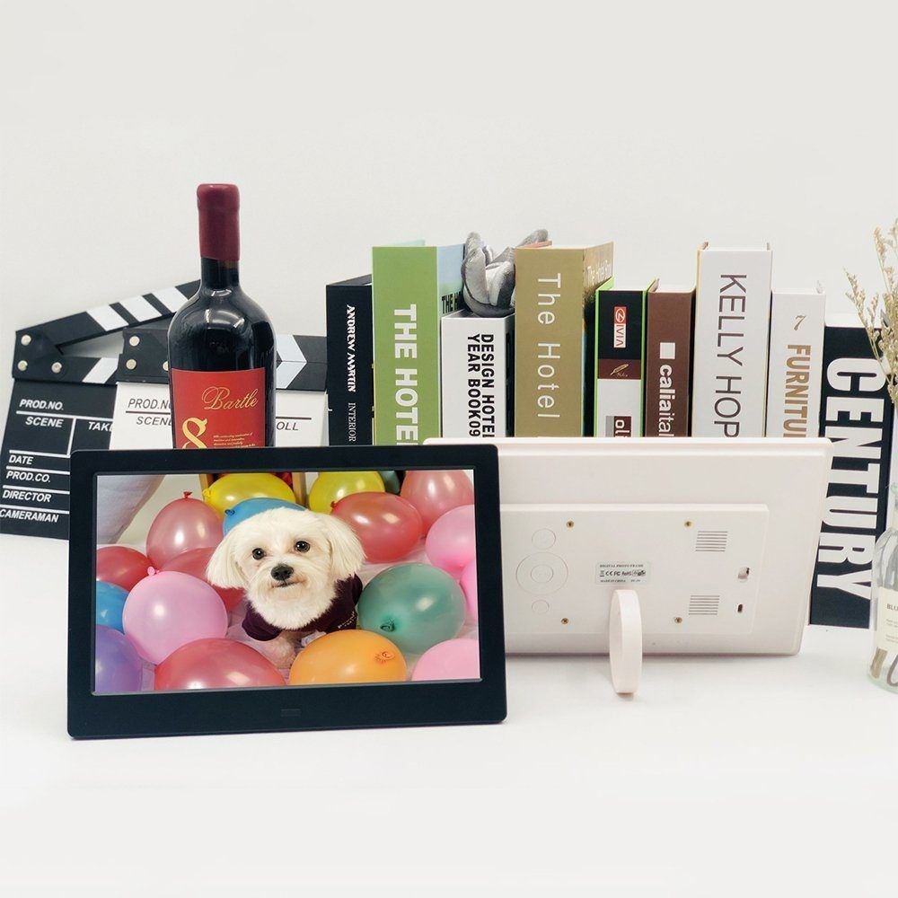 TEKOO Digitaler Bilderrahmen: 10.1 Zoll, Fernsteuerung, 1024 * 600 Pixel, schwarz || TEKOO Digital Picture Frame: 10.1 inch, remote control, 1024*600 pixels, black