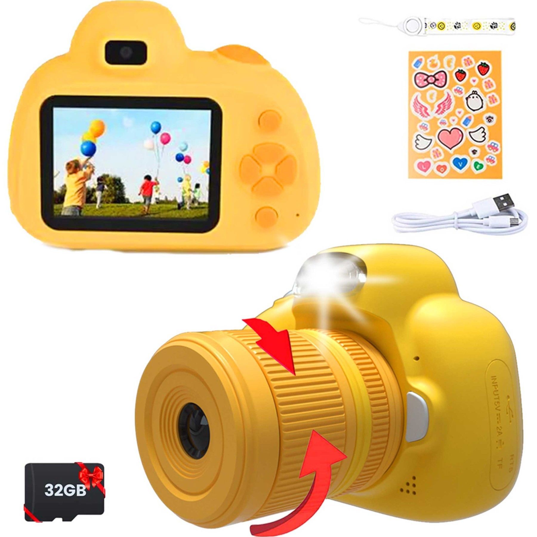 TEKOO Kinderkamera: 4800W, 1200mAh, 32GB, Blitz, Foto & Video || TEKOO children's camera: 4800W, 1200mAh, 32GB, flash, photo & video