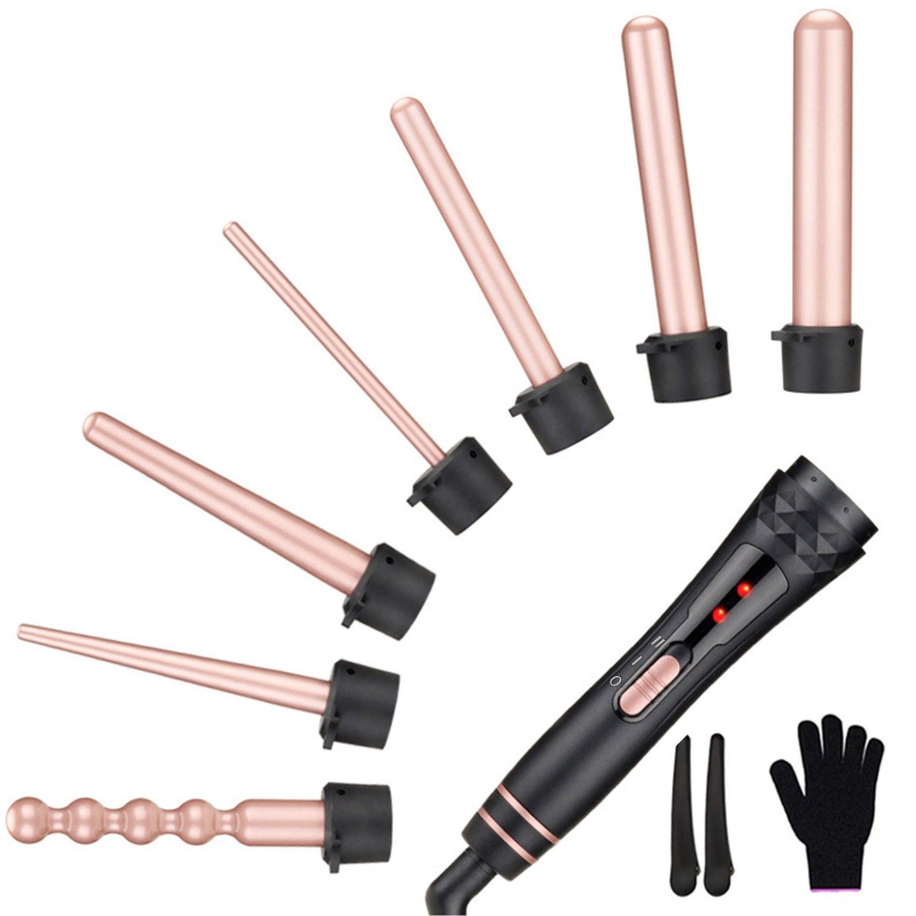 TEKOO Lockenstab-Set, Keramik, 6 Größen (10-32mm), Schnellheizung, Für Alle Haartypen || TEKOO Curling Iron Set, Ceramic, 6 Sizes (10-32mm), Fast Heating, For All Hair Types