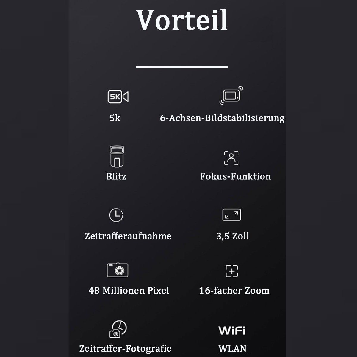 TEKOO 4K Digitalkamera, 48MP, 16x Zoom, WiFi, Blitz, Autofokus || TEKOO 4K Digitalkamera, 48MP, 16x Zoom, WiFi, Blitz, Autofokus