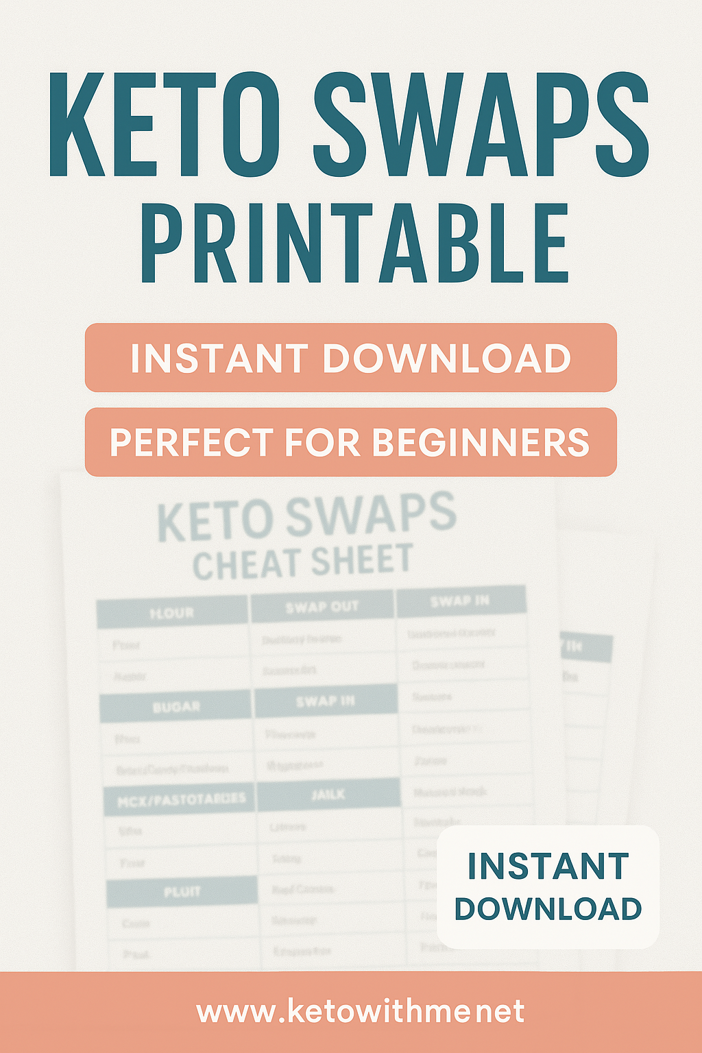 FREE Keto Swap Cheat Sheet