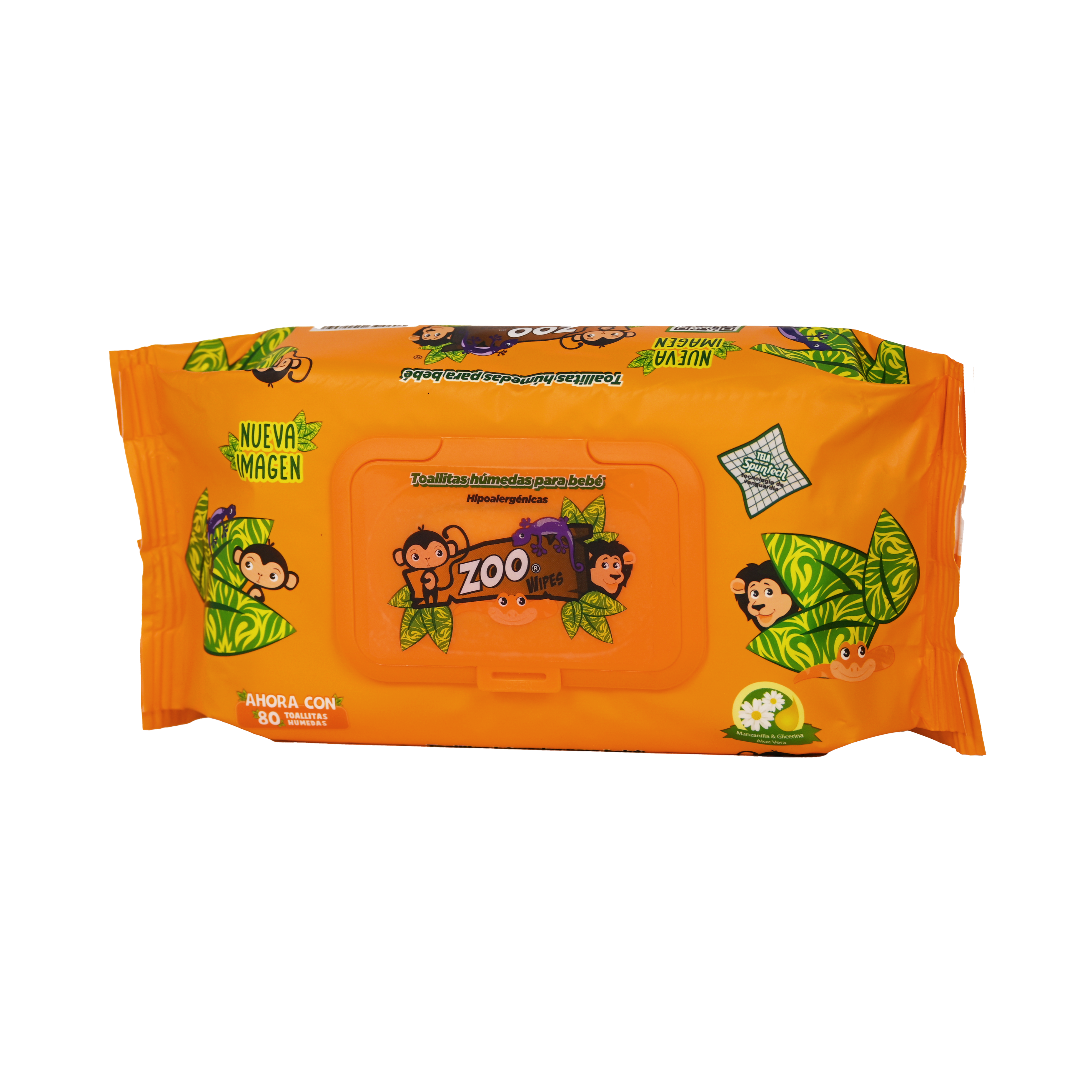 Toallitas Baby Zoologico Wipes Naranjas c/80