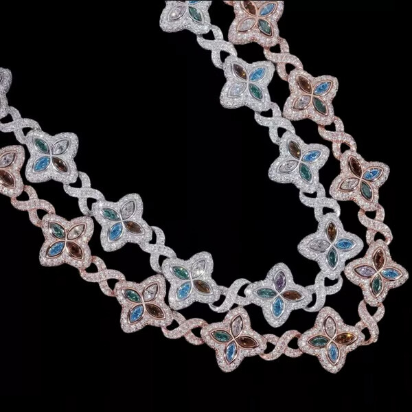 15MM Flower Marquise Cut Infinity Bracelet VVS1 D Moissanite