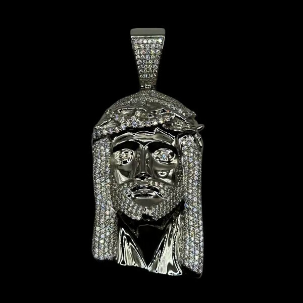 7.5ct 70g Jesus Pendant VVS1 D Moissanite