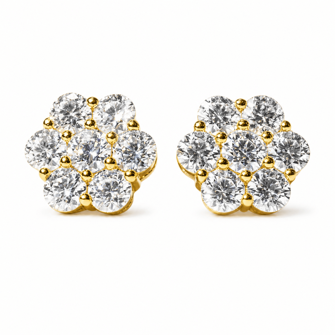 Cluster Earrings VVS1 D Moissanite .925 Sterling Silver