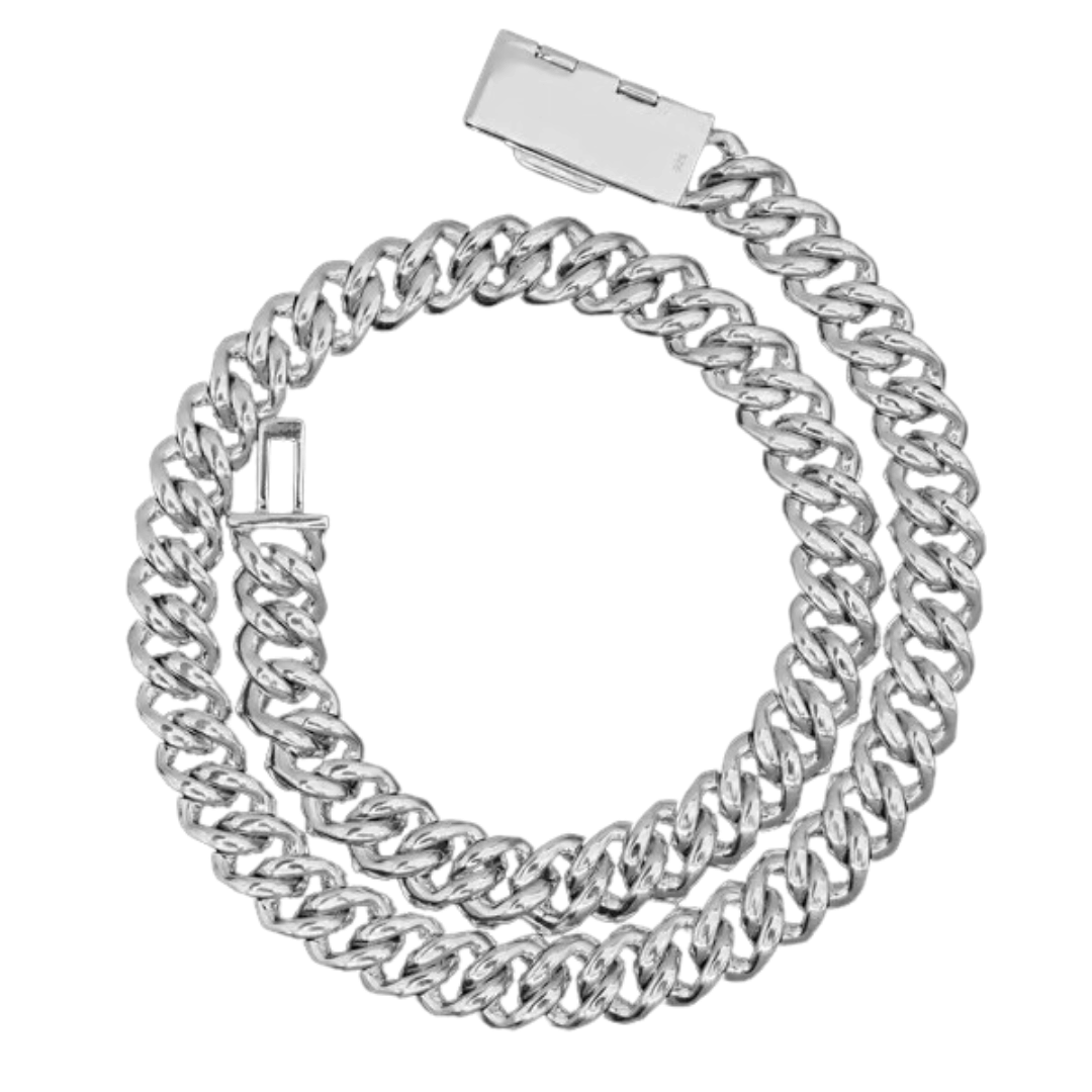 10mm Custom 3D 3 Row Cuban Chain VVS1 D Moissanite Solid .925 Sterling Silver 