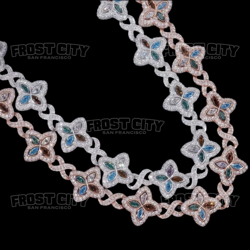 15MM Flower Marquise Cut Infinity Bracelet VVS1 D Moissanite