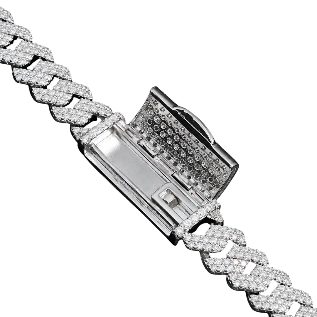 8MM Iced Cuban Link Bracelet VVS1 D Moissanite Solid .925 Sterling Silver