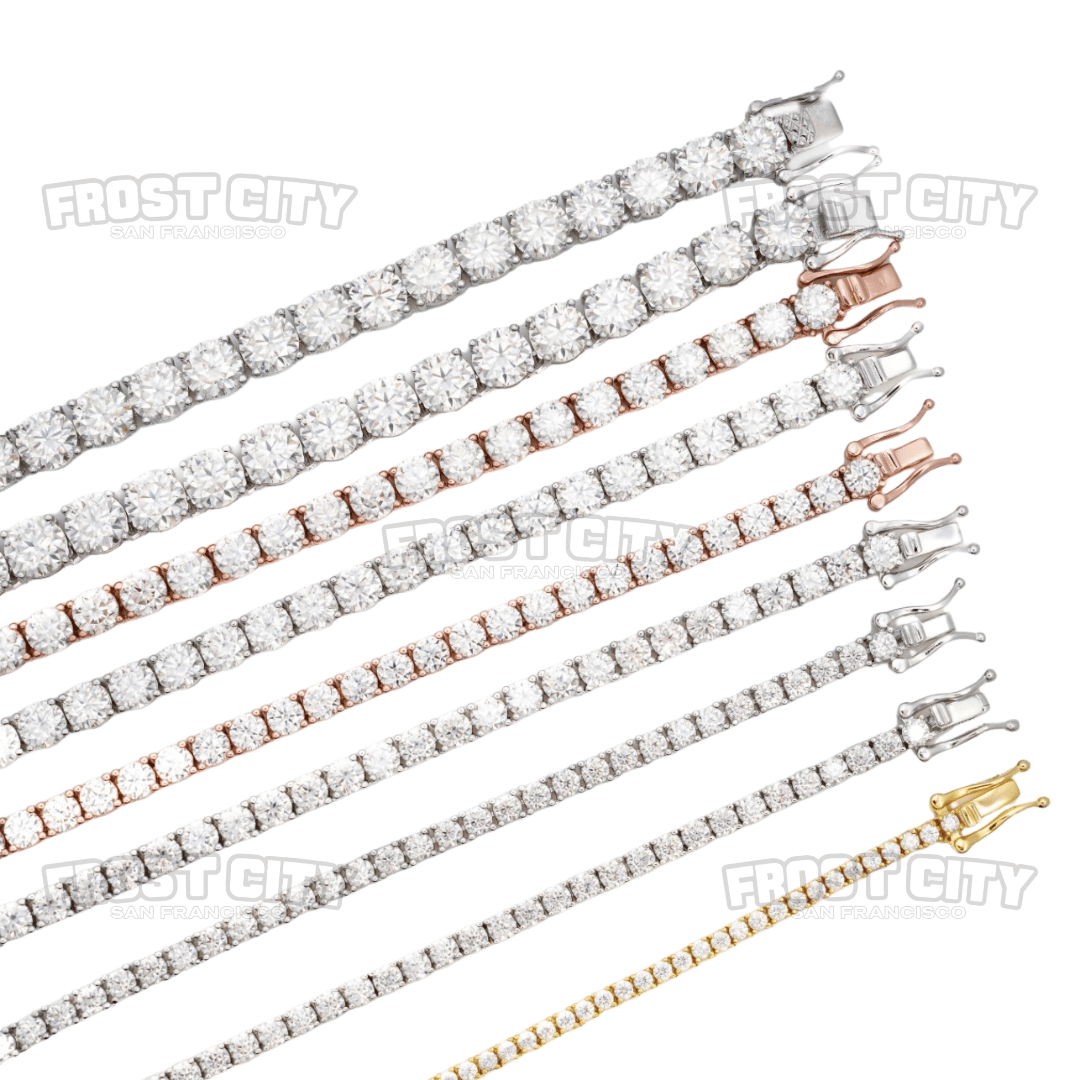 Tennis Chain 2MM–6.5MM VVS1 D Moissanite .925 Sterling Silver