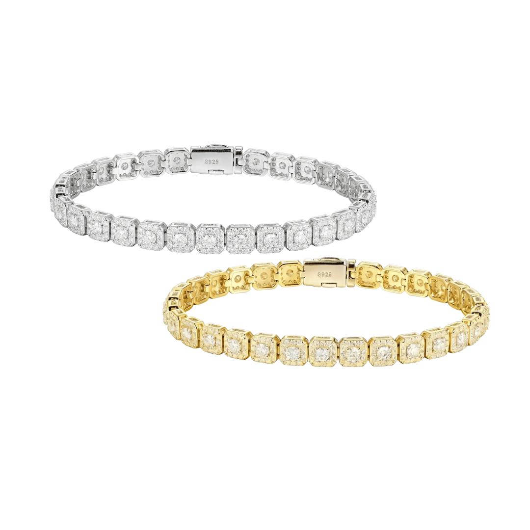 Custer Tennis Bracelet .925 Sterling Silver VVS1 D Moissanite