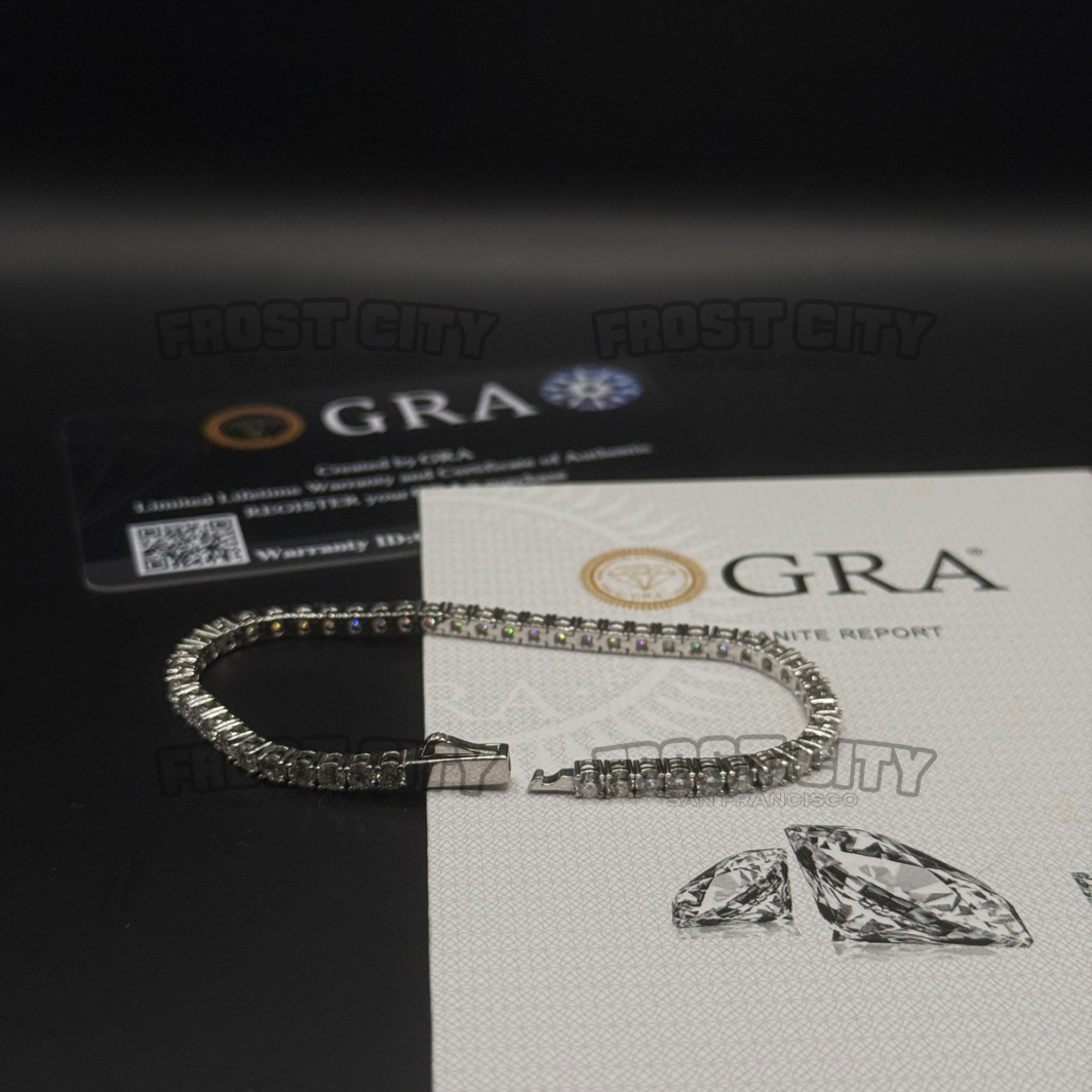 3MM Tennis Bracelet Moissanite D Color VVS1 .925 Sterling Silver 