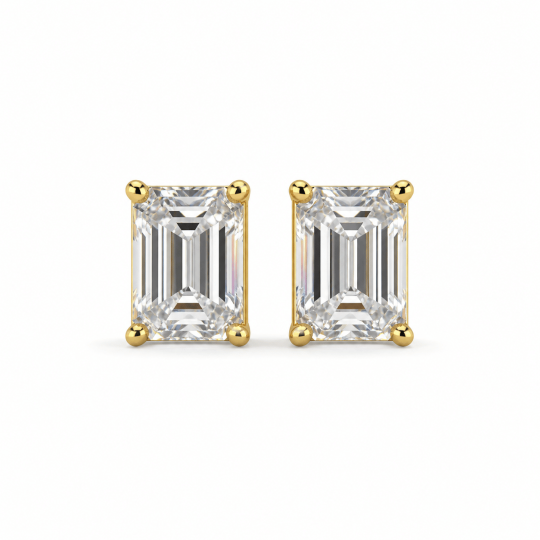 Emerald Cut 5x7mm 1CT Pushback Earrings .925 Sterling Silver VVS1 D Moissanite