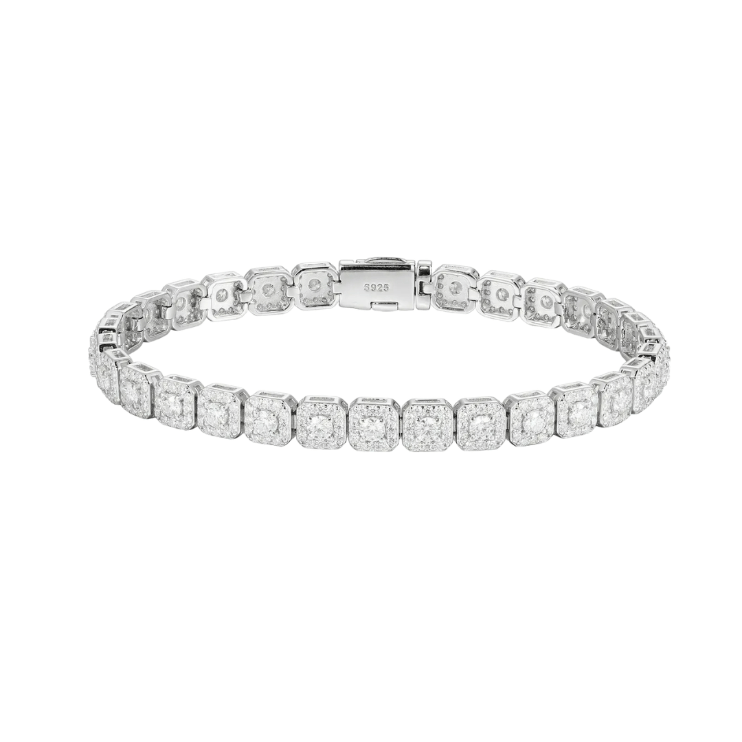 Custer Tennis Bracelet .925 Sterling Silver VVS1 D Moissanite