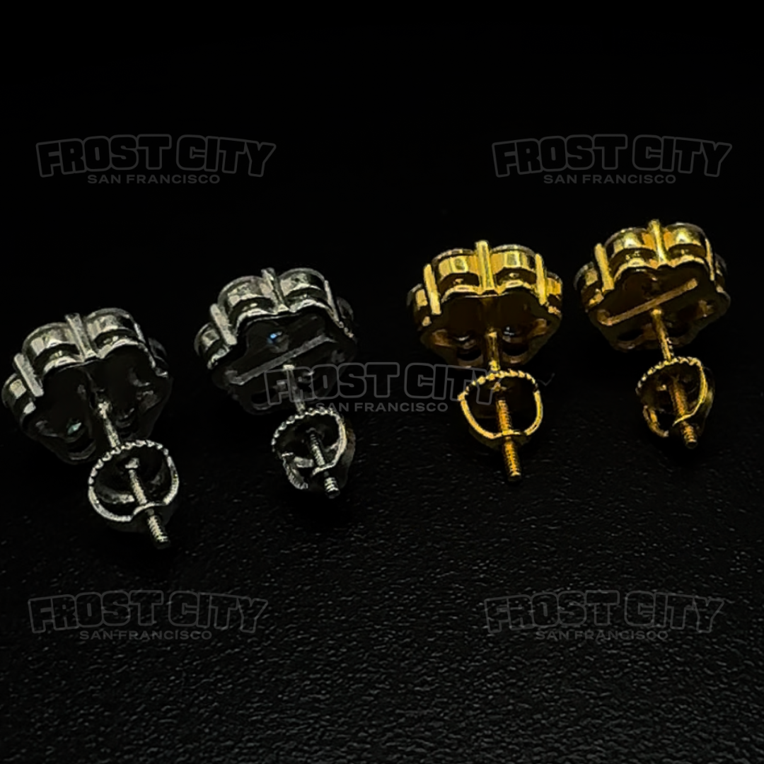 VVS1 Moissanite Cluster Earrings .925 Sterling Silver