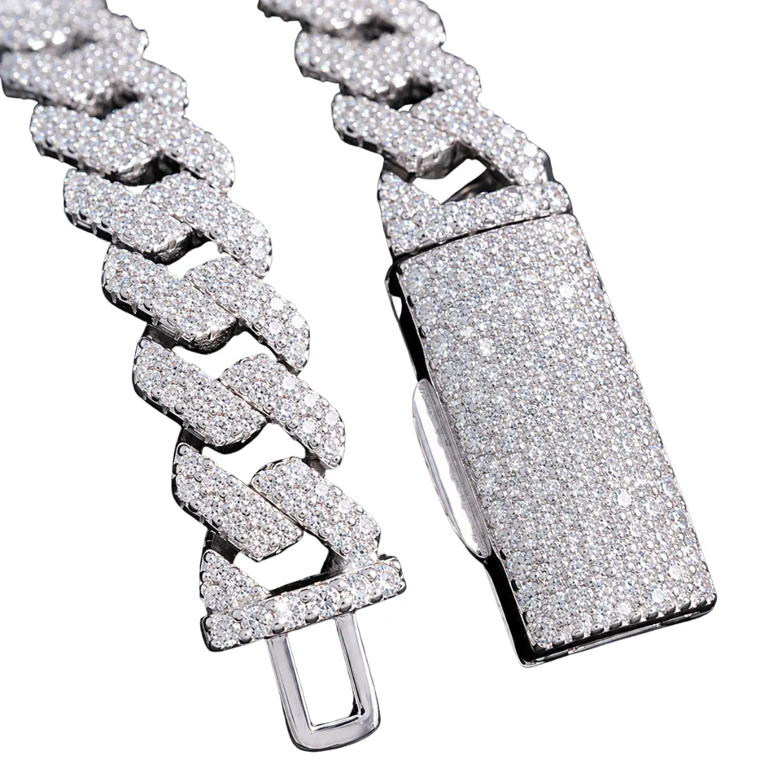 8MM Iced Cuban Link Bracelet VVS1 D Moissanite Solid .925 Sterling Silver
