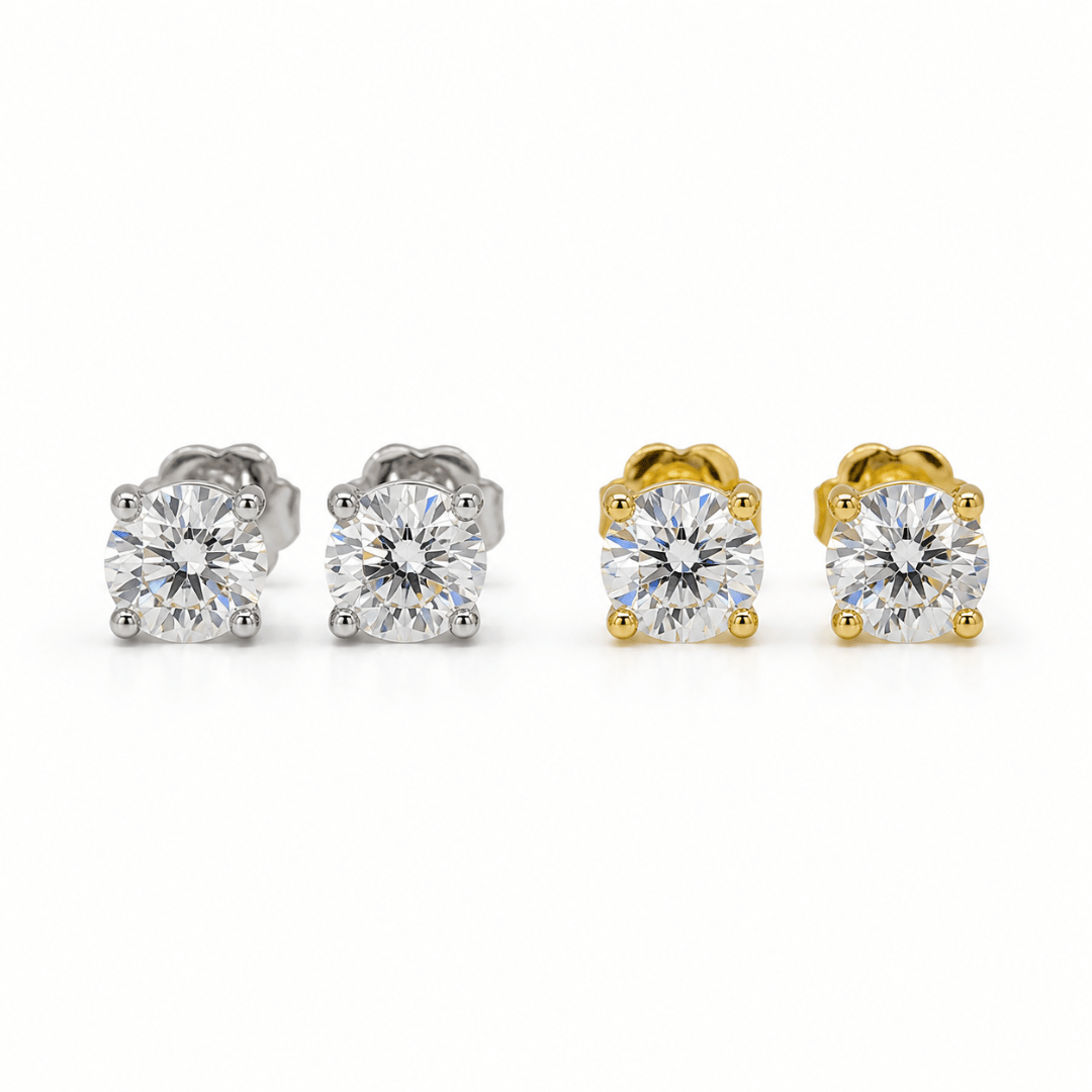 5mm 0.50CT Screwback Stud Earrings .925 Sterling Silver VVS1 D Color Moissanite