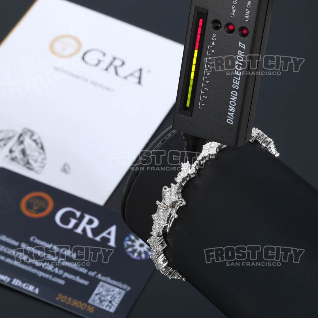 Four-Leaf Clover Tennis Bracelet 6.5MM VVS1 D Color Moissanite Brilliance .925 Sterling Silver