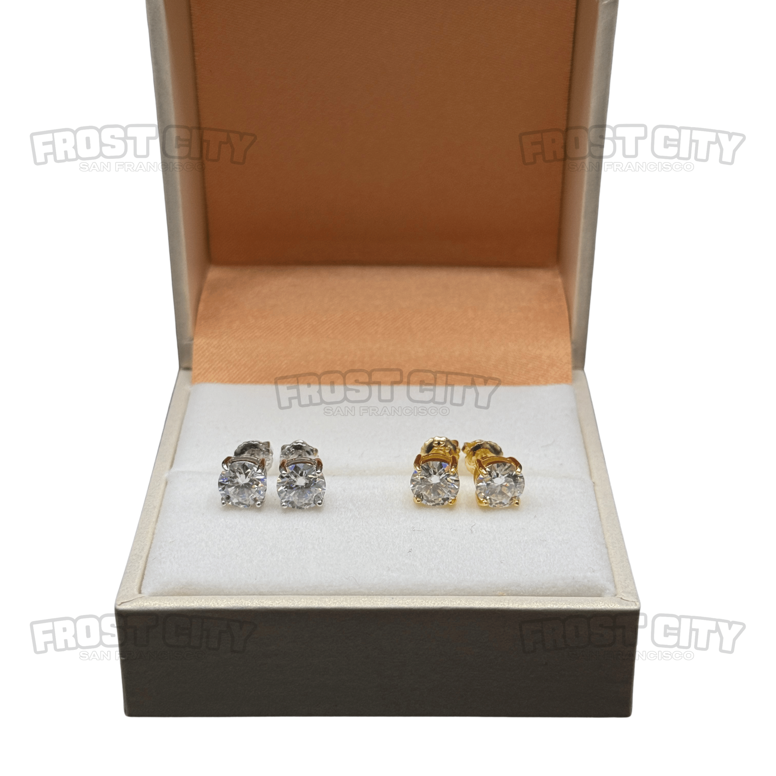 1CT Each Screwback Stud Earrings .925 Sterling Silver VVS1 D Moissanite