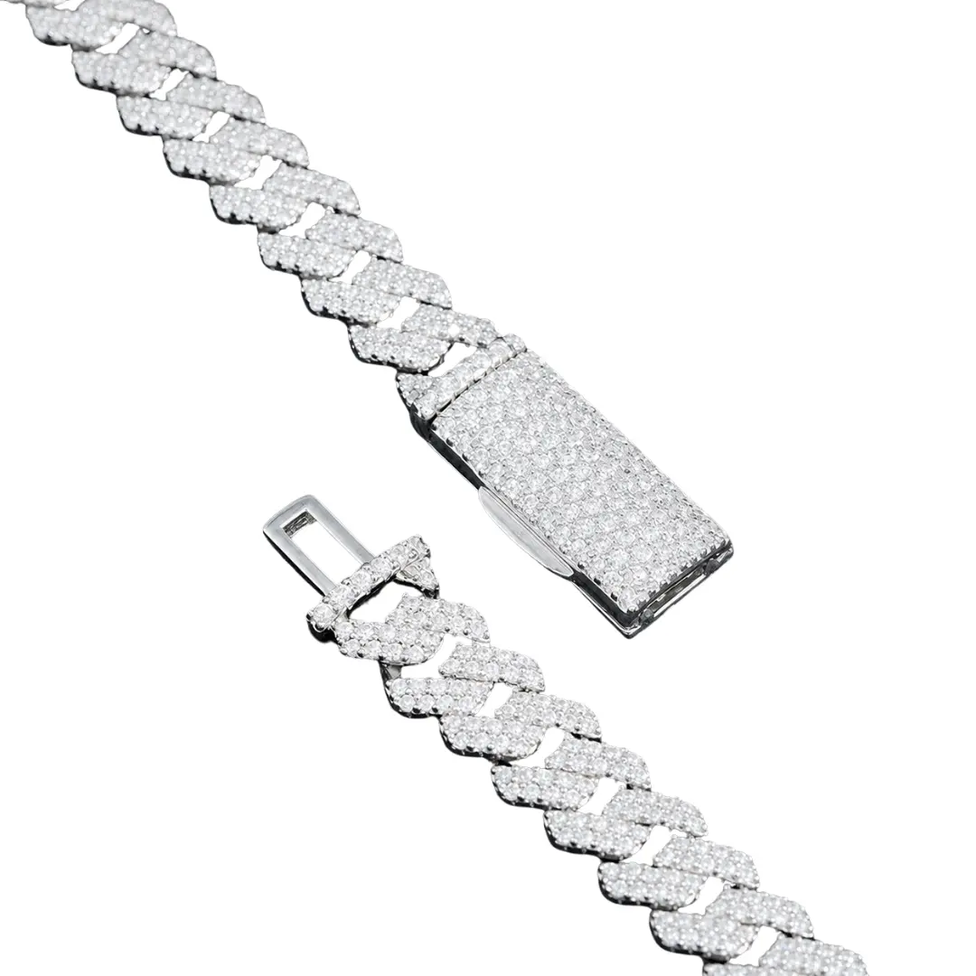 8MM Iced Cuban Link Bracelet VVS1 D Moissanite Solid .925 Sterling Silver