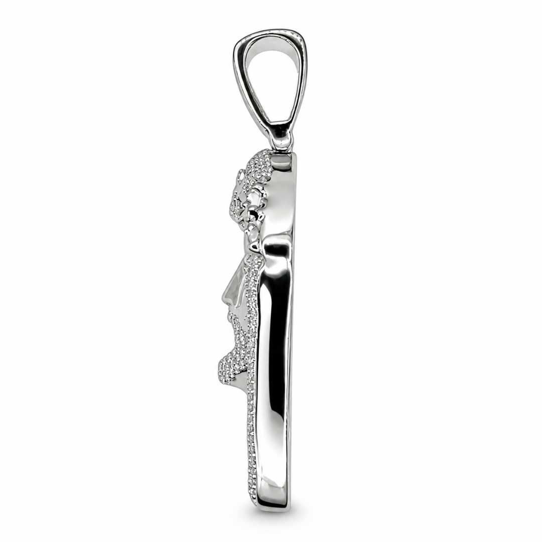 Jesus Piece Pendant .925 Sterling Silver VVS1 D Moissanite  