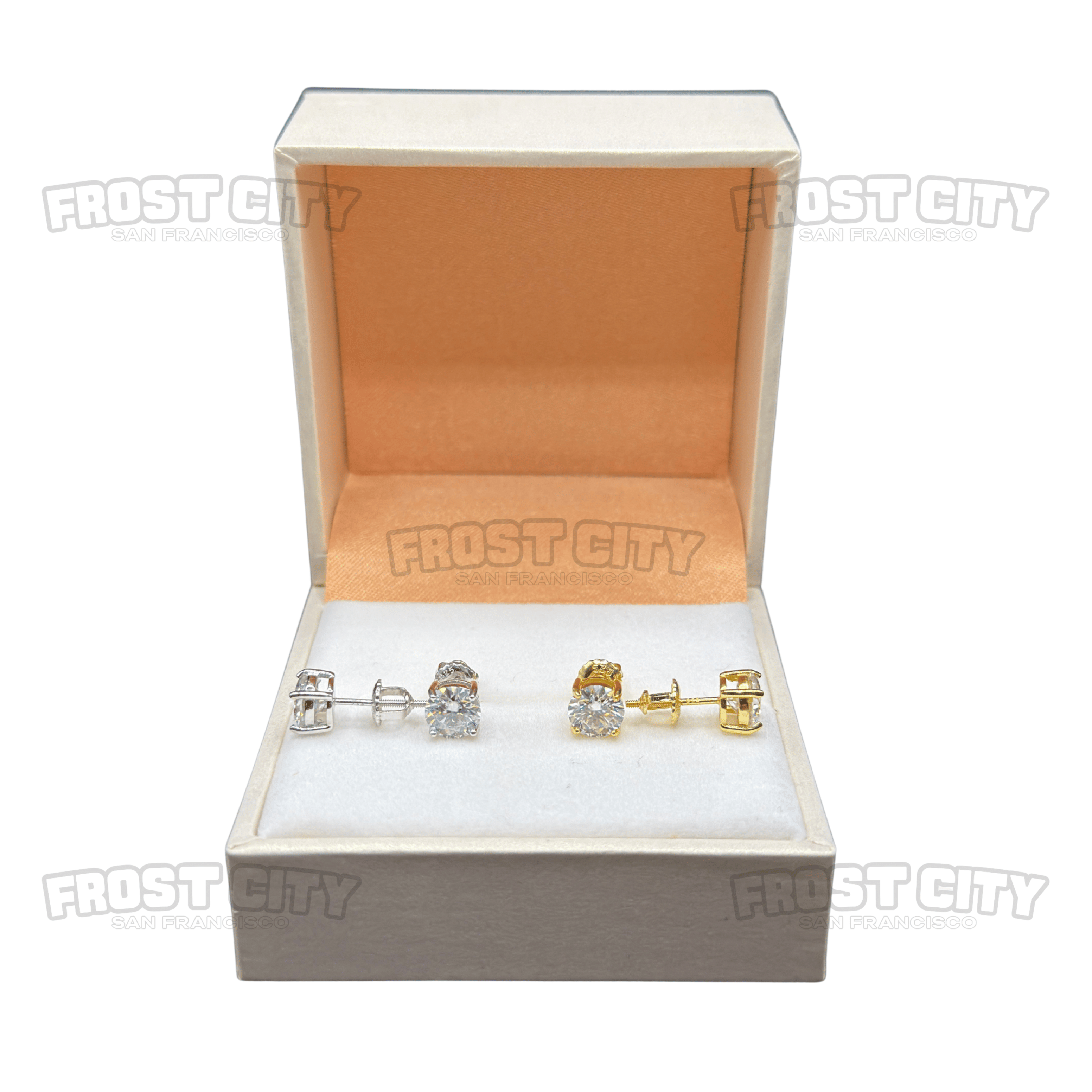 1CT Each Screwback Stud Earrings .925 Sterling Silver VVS1 D Moissanite