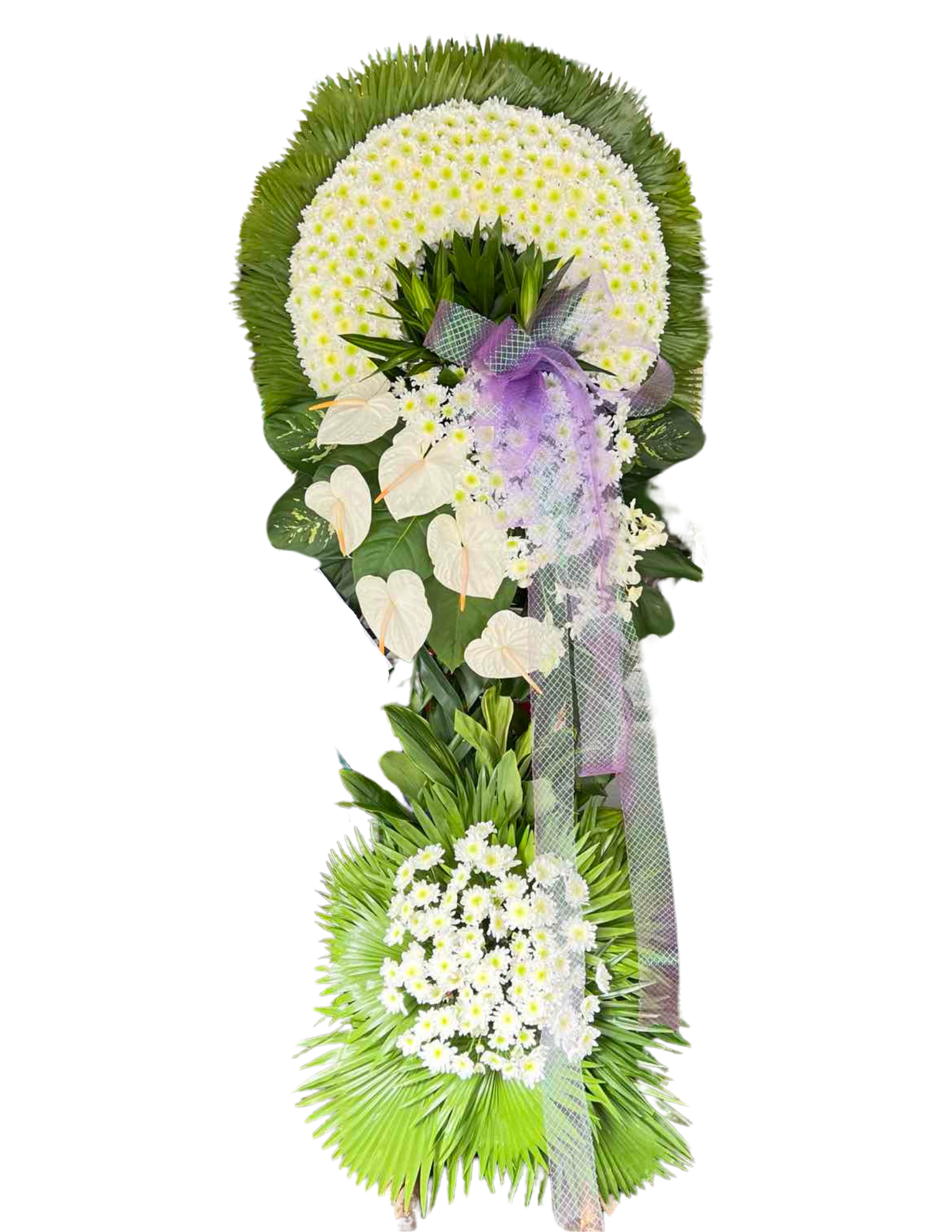 Esting's Round All White Floral Wreath