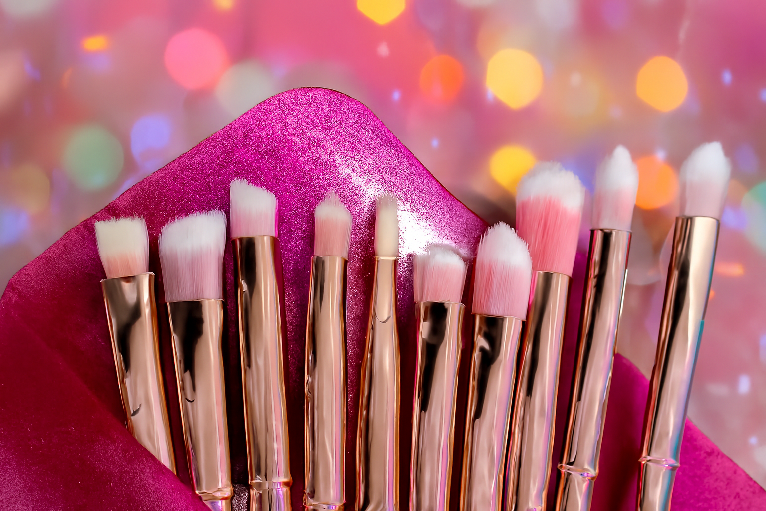 Pink pouch Makeup 10 Brush Set 