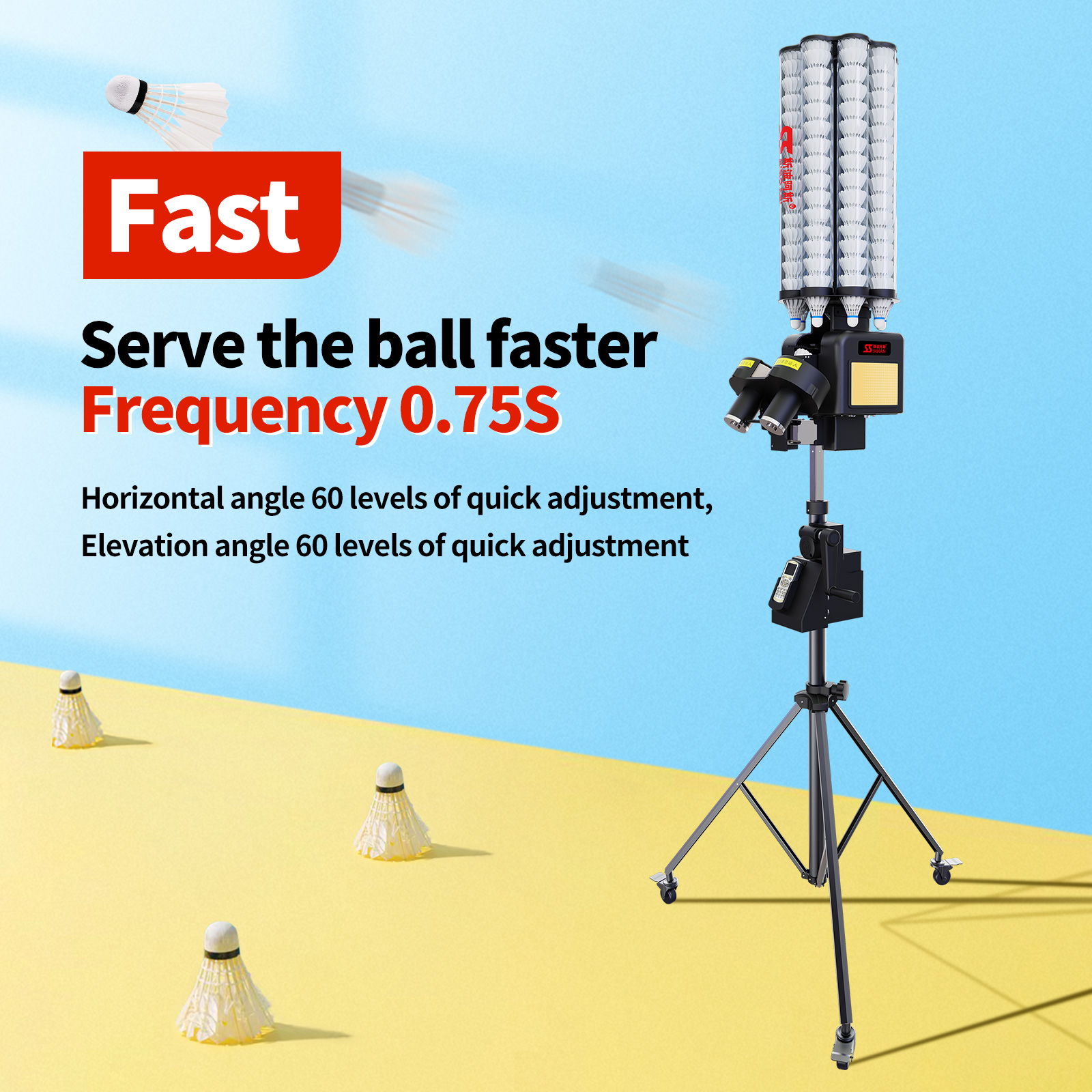 B7 SIBOASI NEW CHEAP AUTOMATIC BADMINTON FEEDING MACHINE IN FACTORY PRICE