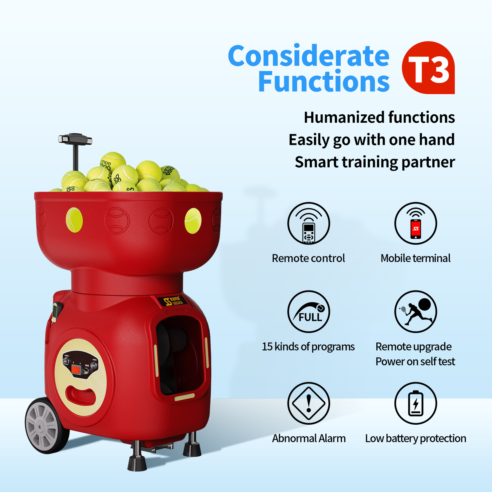 SS-T3 Tennis Ball Machine(Battery free)