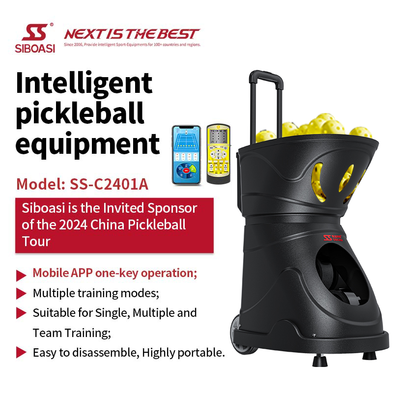 SIBOASI C2401A PICKLEBALL TRAINING MACHINE WITH BOTH APP CONTROL AND REMOTE CONTROL