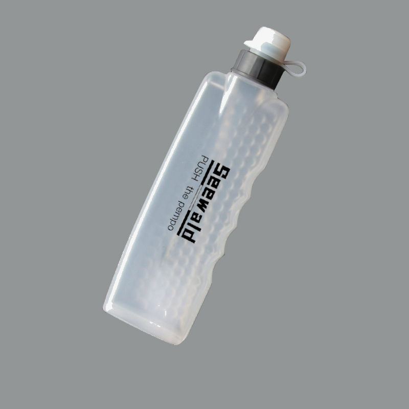 Custom Lightweight Running Water Bottle – Portable Squeeze Flat Arc Shape 200ml/300ml for Waist Pack, BPA-Free PP5 Sports Bottle with Silicone Soft Mouth & Dust Cover for Outdoor Hiking Cycling