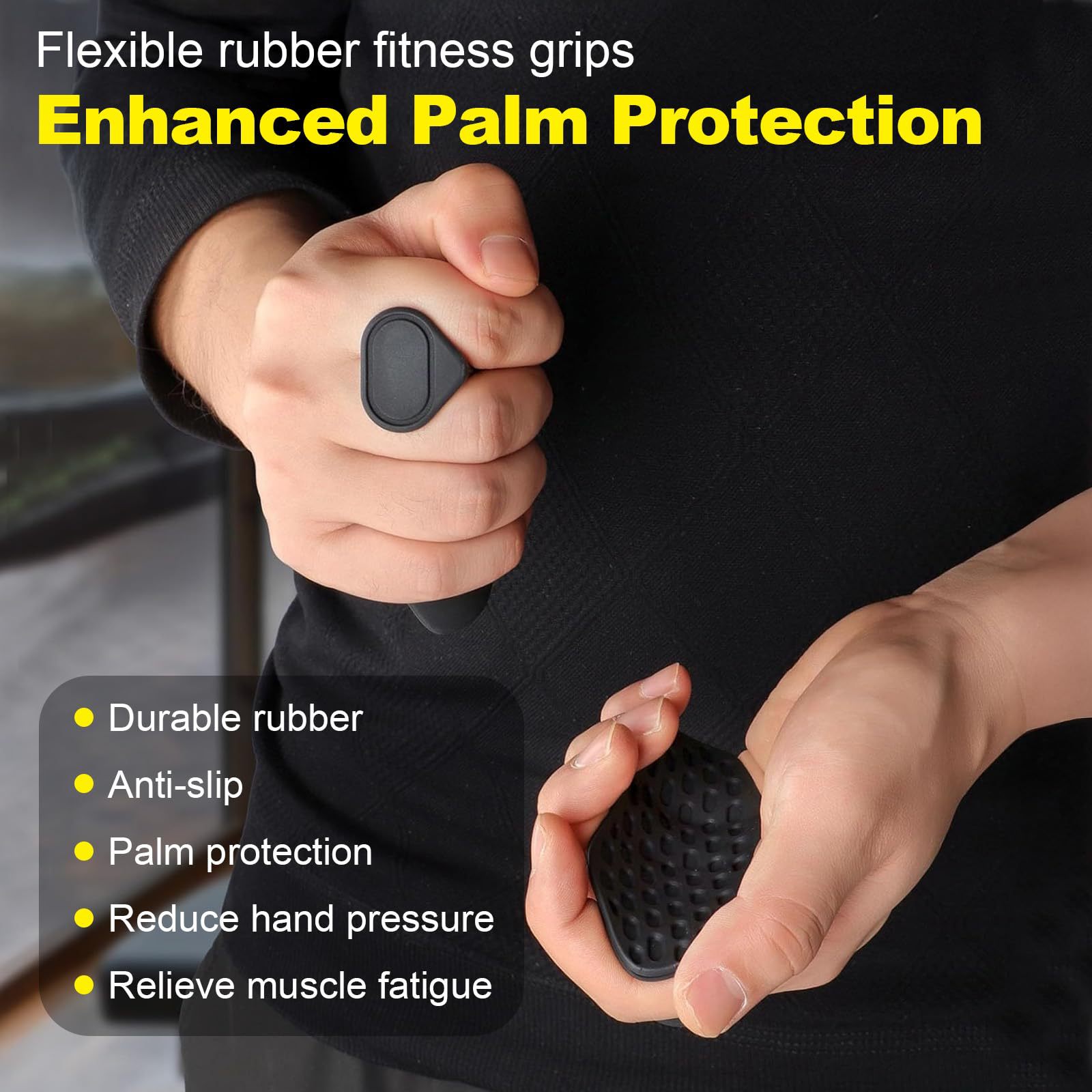 BUYUER Silicone Grip Pad for Dumbbell Lifting – Anti-Callus Palm Protector, Non-Slip Weightlifting Grips, Hand Strengthener, Fitness Accessories for Men Women Kids Seniors (FDA, CE, CPC, 4+ Colors)