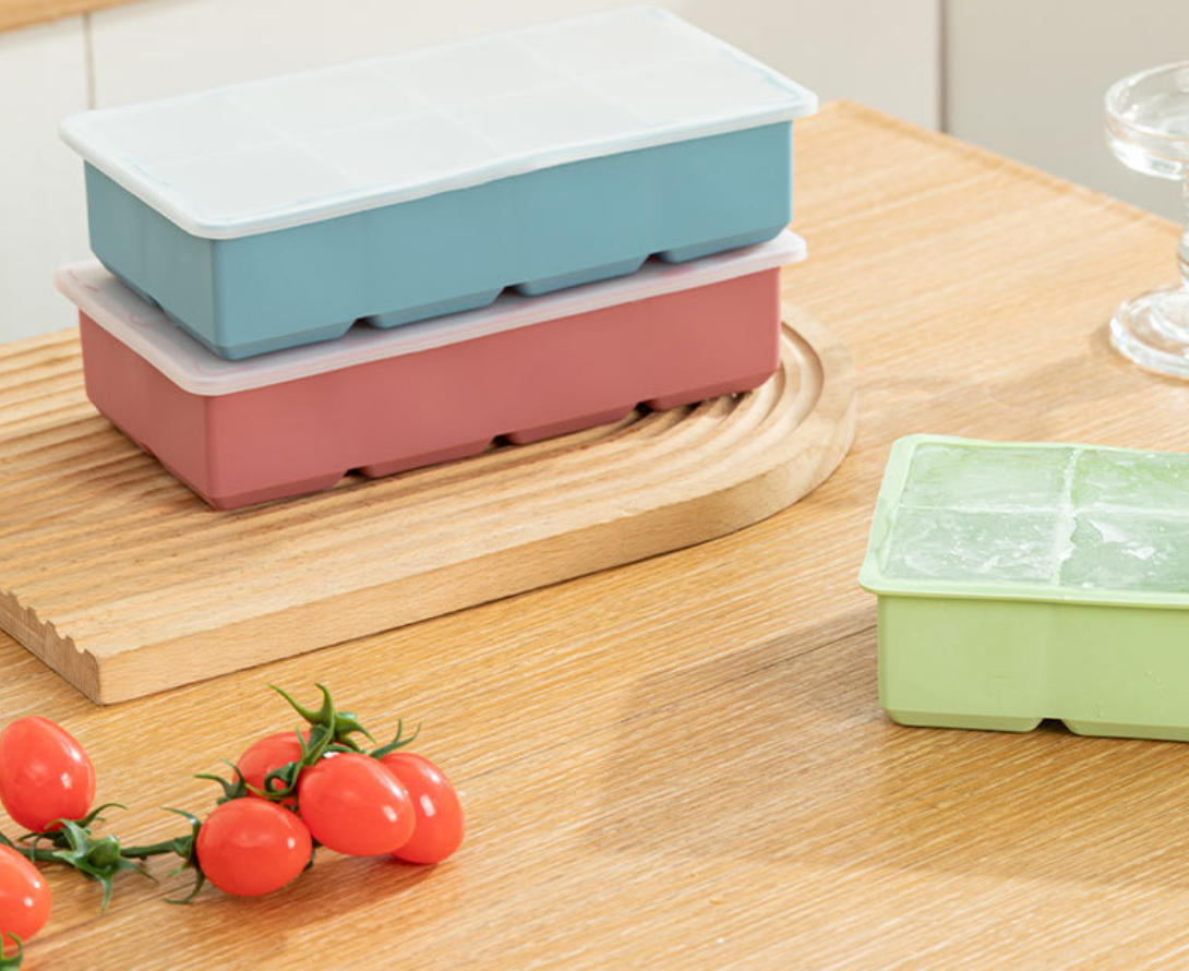BUYUER Large Capacity Silicone Ice Mold Tray Bulk Set – 300ml Food-Grade Easy Release Ice Cube/Ball/Bar/Skull Maker with or without Lid – 4/6/8/15 Cavities for Home Bar Restaurant (Multicolor/Size Options)