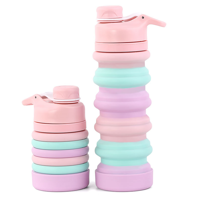 Collapsible Silicone Water Bottle 350ml / 550ml / 750ml – Foldable Travel Sports Cup with Triple-Leakproof Seal, BPA-Free Food Grade Silicone, Soft & Durable for Outdoor Hiking Camping, Custom Logo Available (BUYUER)