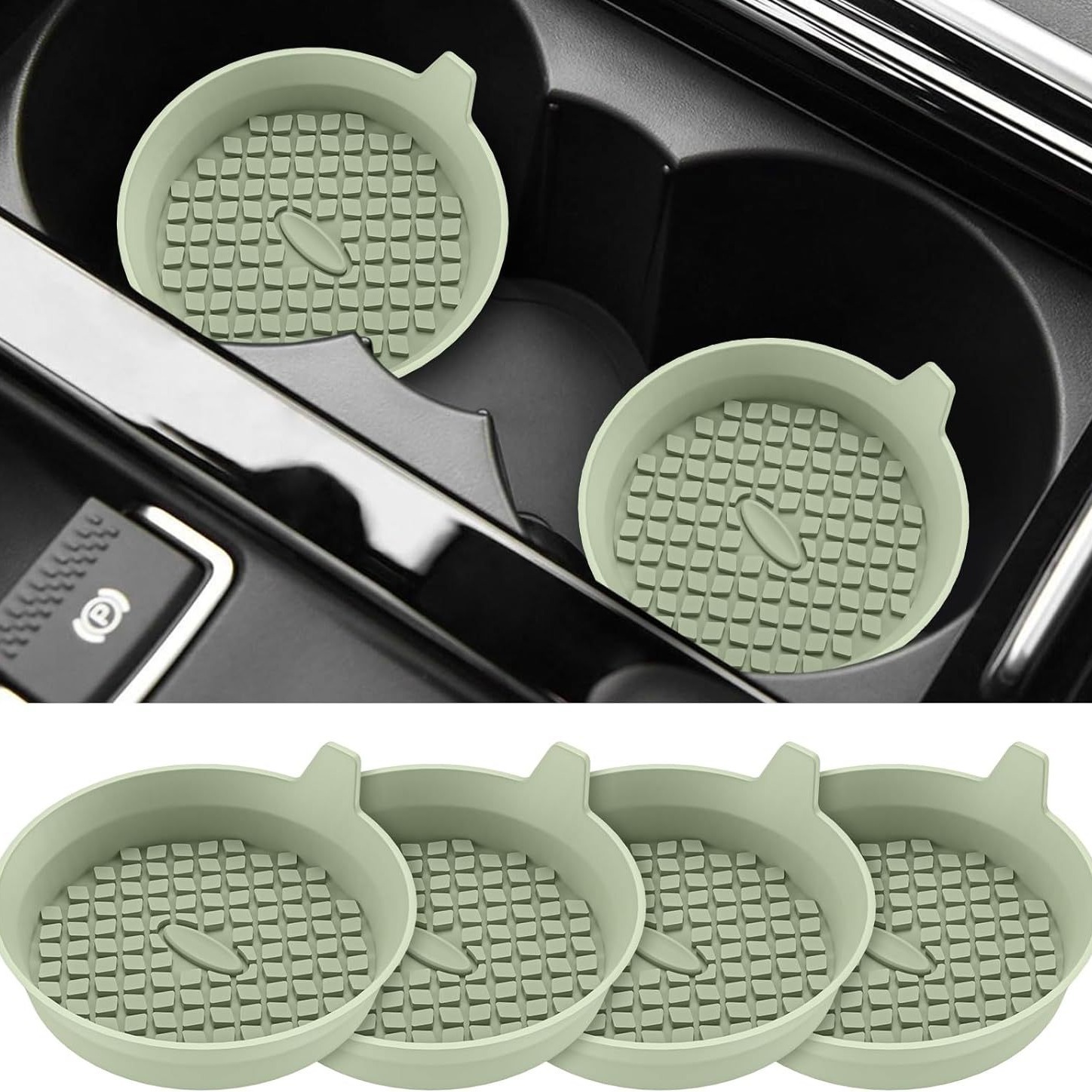 Customizable Non-Slip Silicone Round Coaster – Waterproof Anti-Slip Car Cup Holder Pad, Universal Fit for Auto/Mug/Desk, 4 Colors Available, OEM Logo (BUYUER Brand, Dongguan Factory)