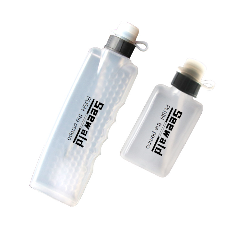 Custom Lightweight Running Water Bottle – Portable Squeeze Flat Arc Shape 200ml/300ml for Waist Pack, BPA-Free PP5 Sports Bottle with Silicone Soft Mouth & Dust Cover for Outdoor Hiking Cycling