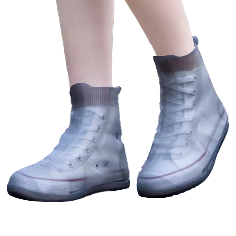 BUYUER High-Cut Waterproof Rain Shoe Covers – Heavy Duty Non-Slip Silicone & Rubber Overshoes for Adults, Kids, Men, Women – Reusable, Anti-Slip, Wear-Resistant – Easy to Clean & Fold for Outdoor Travel, Hiking, Muddy or Snowy Days
