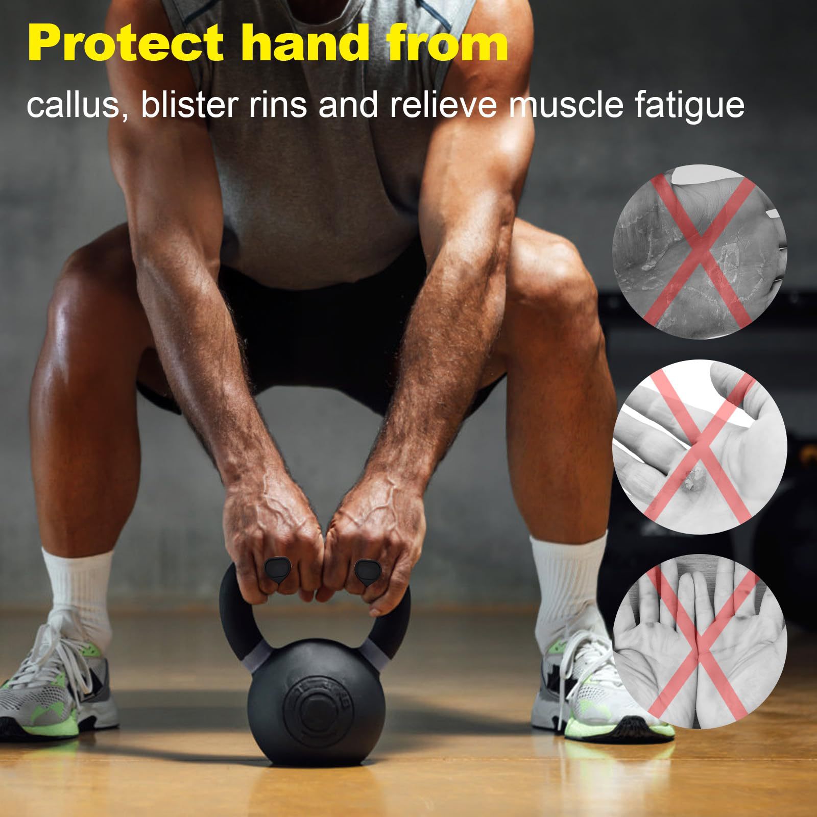 BUYUER Silicone Grip Pad for Dumbbell Lifting – Anti-Callus Palm Protector, Non-Slip Weightlifting Grips, Hand Strengthener, Fitness Accessories for Men Women Kids Seniors (FDA, CE, CPC, 4+ Colors)