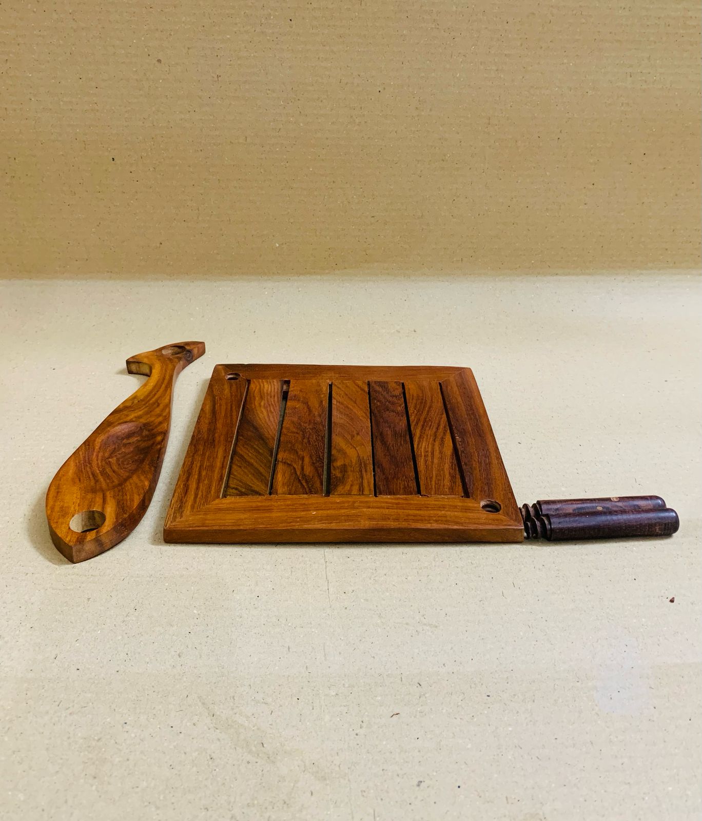 Handcrafted Wooden Ladle with Wall Mount